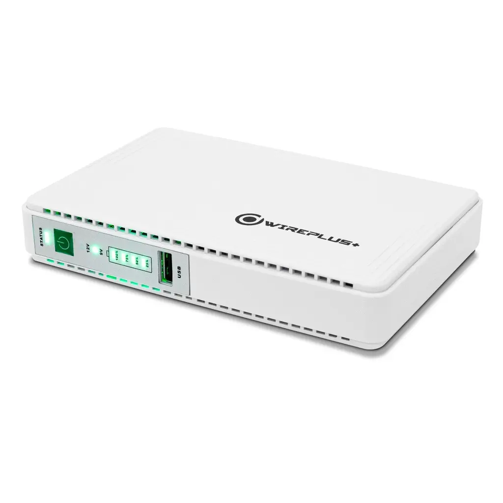 [WP-MINI-21W] Wireplus - Mini UPS 21w 2200Mahx4 120v-ac  input output USB 5v Dc 9V o 12v poe 15V-24V.webp