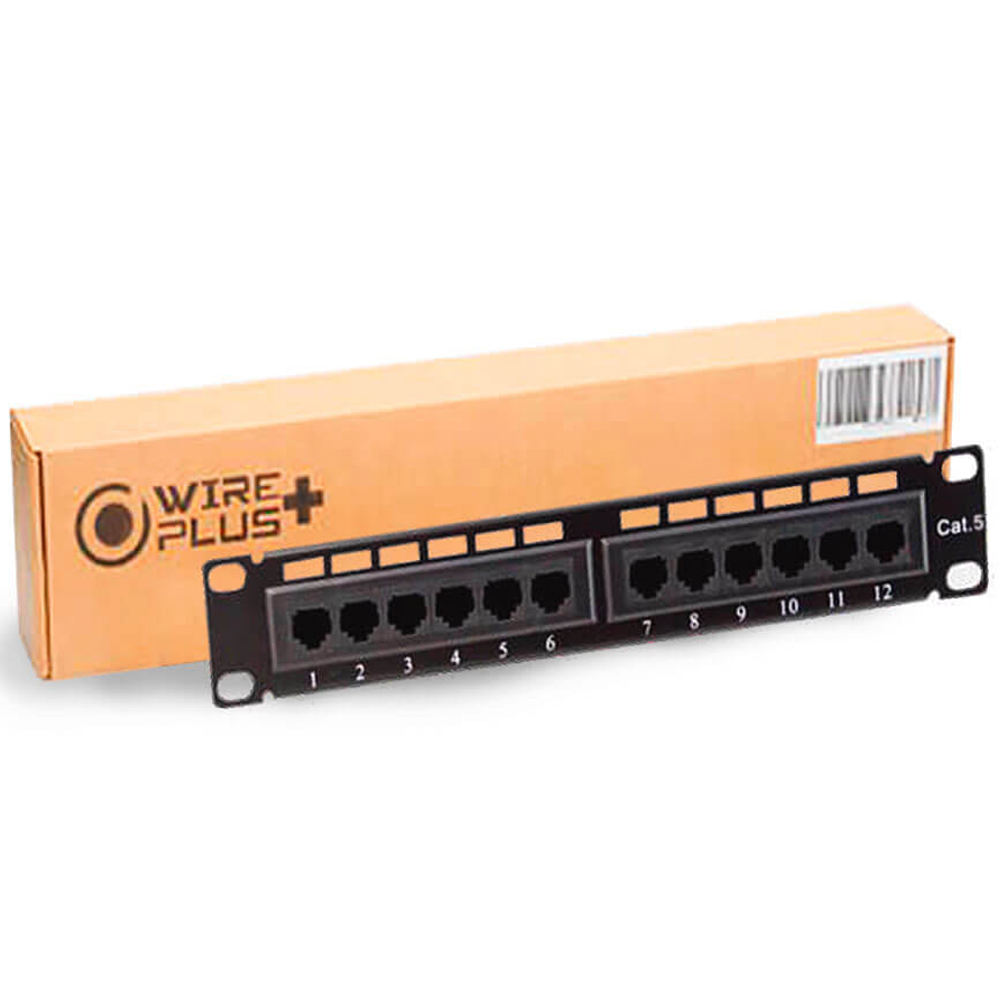 Patch Panel 12 Puertos CAT 5E WIREPLUS+