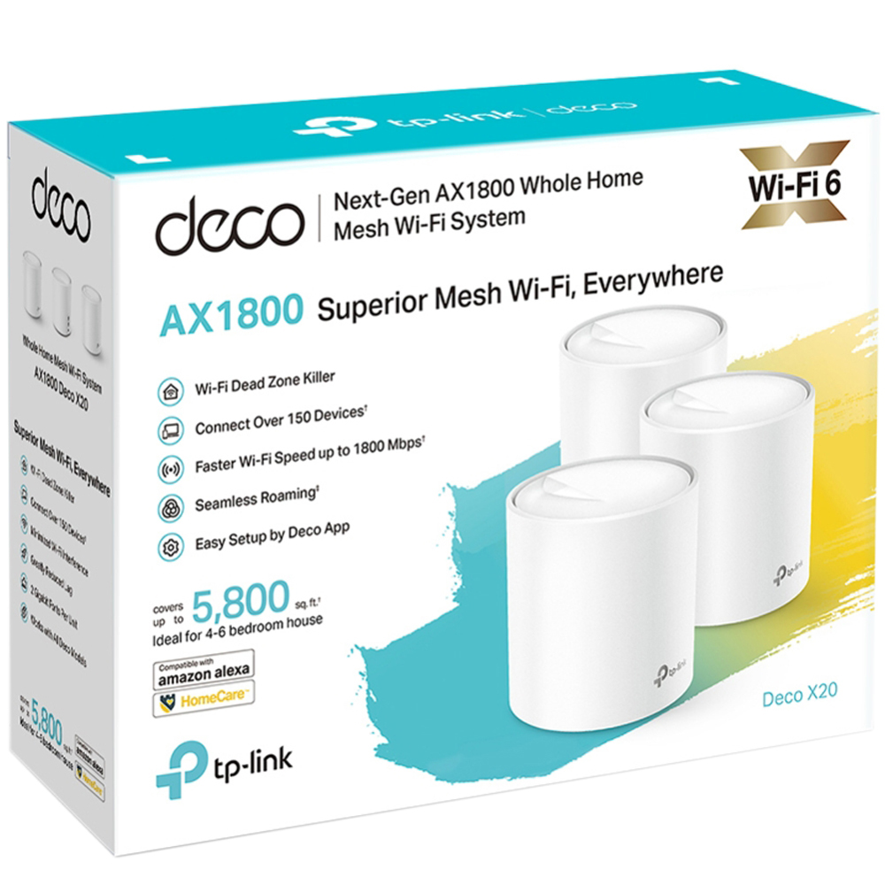 Router Wi-fi 6 Tp-link AX1800 Deco X20 Pack 3 Unidades 