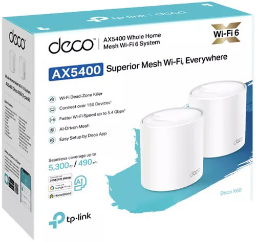 Router Wi-fi 6 Tp-link AX5400 Deco X60 Pack 2 Unidades