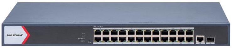 Switch Administrable de 24 puertos Gigabit PoE 230W+ 1 Puertos Uplink 1000Mbps + 1 Puerto SFP HIKVISION