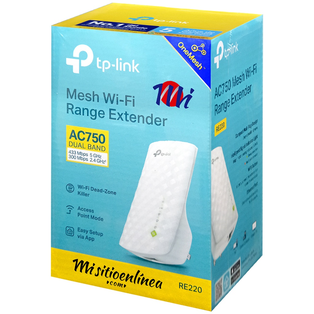 Repetidor OneMesh Doble Banda Extensor De Rango Wifi AC750 tp-link RE220