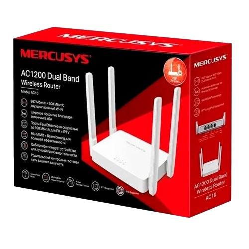 [AC10] Router 4 Antenas Doble Banda AC10 Mercusys AC1200