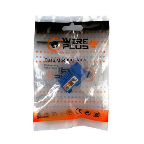 [WP-KRJ-C6BLUE] Keystone Jack Coupler RJ 45 CAT6 Azul Wireplus