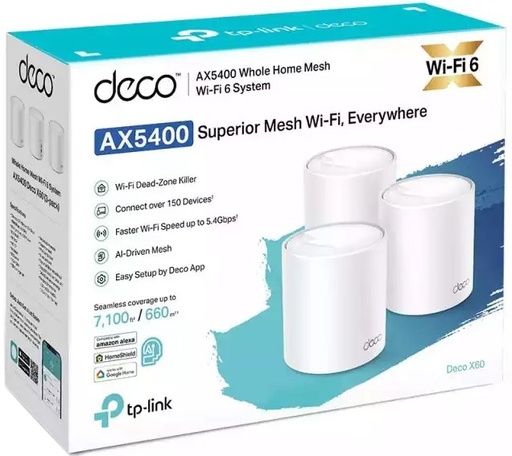 [DECOX60P3] Router Wi-fi 6 Tp-link AX5400 Deco X60 Pack 3 Unidades