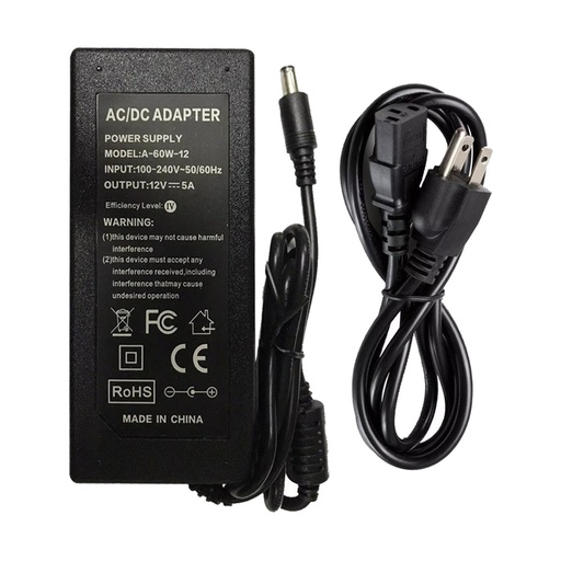 [STC-AP5A] Fuente Adaptador Transformador 12Voltios 12V 5A STC