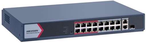 [DS-3E1318P-EI/M] Switch Administrable de 16 puertos 100Mbps PoE 130W+ 1 Puertos Uplink 1000Mbps + 1 Puerto Combo RJ45 - SFP HIKVISION