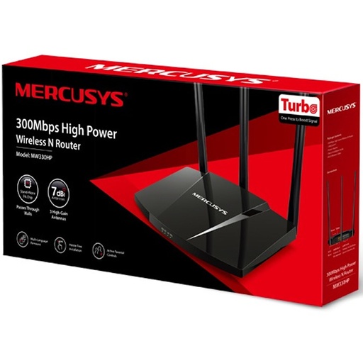 [MW330HP] Router Rompemuros 3 Antenas 7dbi Mw330hp Mercusys 300mbps